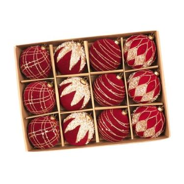 Imagem de KiBcsLic 12 bolas de Natal decorativas, enfeites resistentes para árvore de Natal, para escritório, jardim, shopping e casa.