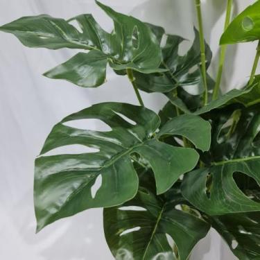 Imagem de Planta Artificial Costela de Adão Alocasia 60cm com 18 Folhas – Folhagem Grande Decorativa para Sala, Escritório e Planta de Chão(04)