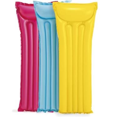 Imagem de Colchão Inflável para Piscina, 183x69cm, PVC, com Encosto para Cabeça, Cores Sortidas