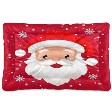 Imagem de SEHANY Cama de Natal para cães de Papai Noel, cama de gato com fundo antiderrapante, cama de canil, colchão macio para animais de estimação, lavável para cães pequenos, médios e grandes, gatos, 91 x