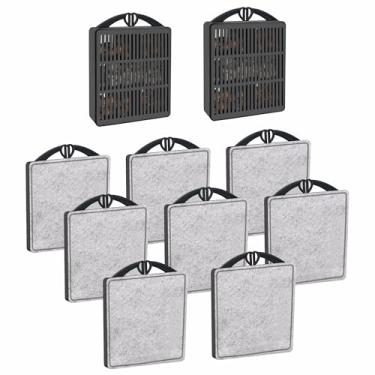 Imagem de GOZILLA Cartuchos de filtro de aquário, conjunto de acessórios de filtros de aquário, substituição de filtro de tanque de tartaruga inclui 8 cartuchos de filtro e 2 caixas de filtro. Adequado apenas