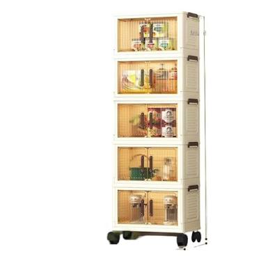 Imagem de Prateleira Armário Nicho Organizador Estante Escritório Casa Vertical Leve Plastico 5 Compartimentos(40cm(5transparent brown))