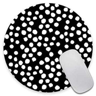 Imagem de Amcove Mouse pad de bolinhas preto e branco, estampa de bolinhas, padrão de pontos, presente para ela, lindo mouse pad, acessórios de mesa fofos, decoração de escritório, decoração de mesa, mouse pads