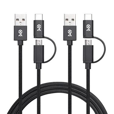 Imagem de Cable Matters 2 em 1 cabo USB-C (cabo USB tipo C) com adaptador USB C para micro USB para Samsung Galaxy S9, S8, Note 8 e mais, 3.3 ft