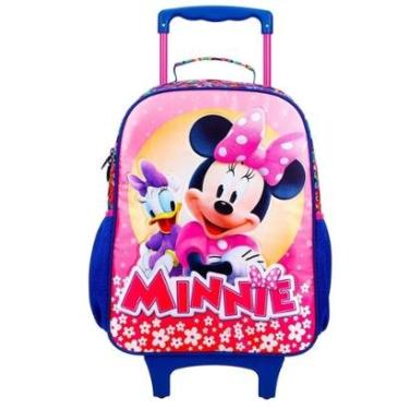 Imagem de Mochila Escolar de Rodas Minnie Mouse Rosa Original Disney-Feminino
