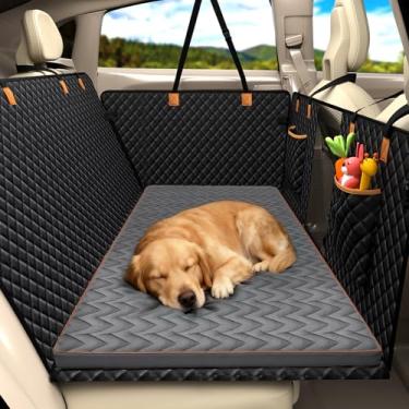 Imagem de Cama de cachorro para assento traseiro de carro, tapete de cama de luxo com almofada de espuma de ovo, cama de viagem lavável antiderrapante, capa removível e alças ocultas, adequado para carros
