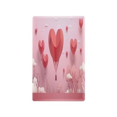 Imagem de Wassud Balão em forma de coração (2) placa de cobertura de interruptor de luz, 1 capa de tomada em branco placa de parede decorativa decoração de casa sala de estar quarto