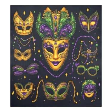 Imagem de Qilmy Máscara de carnaval de carnaval, capa magnética para máquina de lavar louça, 58 x 66 cm, capa decorativa para geladeira para porta frontal, adesivo, máquina de lavar, painel de geladeira