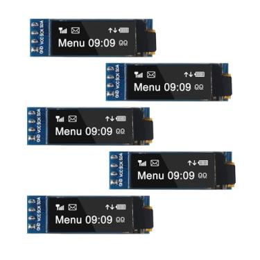 Imagem de 5 peças de 2.3 cm I2C SSD1306 128x32 Pixels IIC 3,3V 5V Tela branca de caracteres, 4 pinos, compatível com Arduino ESP32 ESP8266 AVR PIC STM32 e para Raspberry Pi