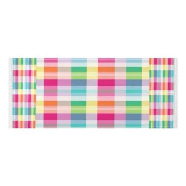 Imagem de Wassud Capas de lavadora e secadora xadrez multicoloridas, protetor de lavadora com sacos de armazenamento, capa de geladeira à prova de poeira com bolsos para lavanderia doméstica, cozinha, 120 x 55