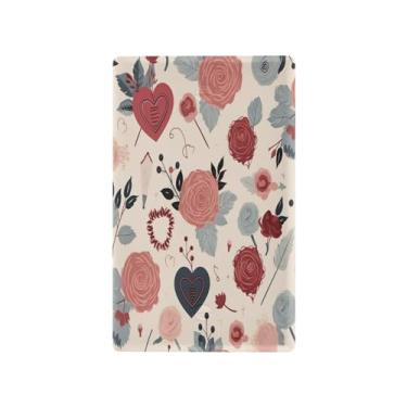 Imagem de Wassud Placa de cobertura de interruptor de luz rosa e coração, 1 capa de tomada em branco placa de parede decorativa decoração de casa sala de estar quarto