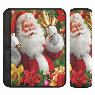 Imagem de Burbuja Capa para cinto de segurança de carro Papai Noel protetor de cinto de segurança macio confortável para alça de ombro de assento, 1 par pequeno