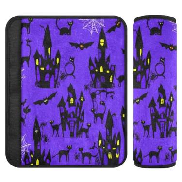 Imagem de Burbuja Capa para cinto de segurança de carro Haunted Houses Protetor de cinto de segurança de carro macio confortável para alça de ombro de assento, 1 par médio