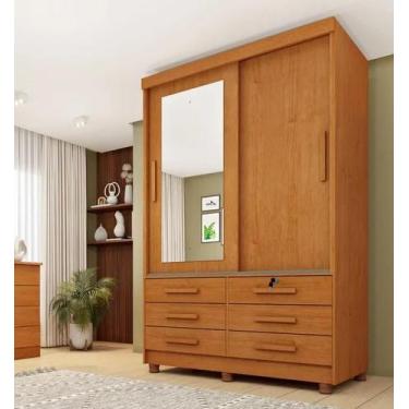 Imagem de Guarda Roupa Chicago 2 Portas Com Espelho e Pés Móveis Tcil - Tcil Móv