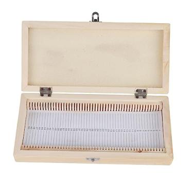 Imagem de LiebeWH Caixa de Armazenamento de Lâminas de Microscópio de Madeira 50 Unidades, Suporte de Amostra de Madeira Maciça Com Fivela de Metal para Estudantes e Profissionais de Laboratório, Organiza até