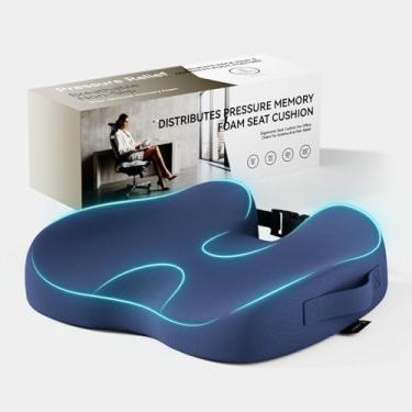 Imagem de Almofada de assento extra grande de espuma viscoelástica para cadeira de escritório, carro e casa – Almofada ergonômica para alívio da dor ciática e cóccix, travesseiro confortável para sentar