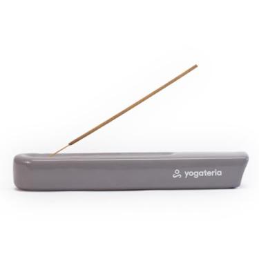 Imagem de Yogateria Incensário Cerâmica Porta Incenso Vayu 24,5cm x 4,5cm x 3cm altura (Cinza)