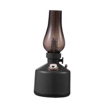 Imagem de IEUDNS Umidificador Vintage em Formato de Lâmpada a óleo, Estilo Retrô, para Decoração de Mesa, Silencioso, Rústico, Clássico, Ideal para Casa, Escritório E, Cinza