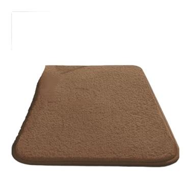 Imagem de Tapete de banheiro antiderrapante espesso - tapete absorvente para chuveiro e vaso sanitário (marrom, 60 x 90 cm)
