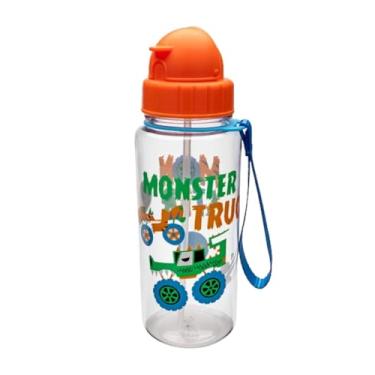 Imagem de Garrafa Infantil Menino Divertida Canudo Silicone Escolar Cor:transparente