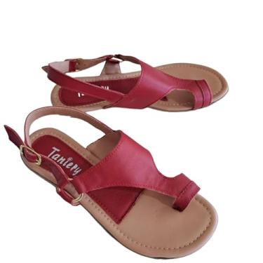 Imagem de Sandalia Rasteira Feminina de Dedo (Vermelho, BR, Adulto, Numérico, M, 36)