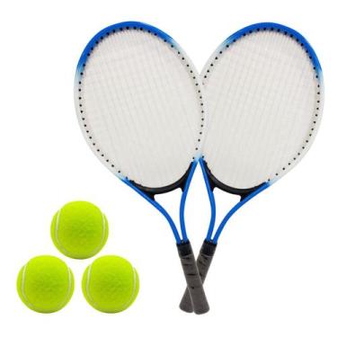 Imagem de Kit Jogo De Tênis Infantil Amador Com 2 Raquetes Bolsa E 3 Bolas ELJ04