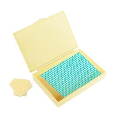 Imagem de Fiocias Bandeja Organizadora de Miçangas com Tampa para Arte com Diamantes, Empilhável, Ideal para Organizar Materiais de Artesanato, Amarelo, Tamanho real