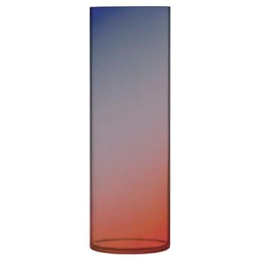 Imagem de JUZIHAI Vaso de flores vermelho e azul desbotado para flores 9,9 cm x 30 cm Cilindro de plástico moderno vaso de flores para centro de mesa de casamento decoração de casa