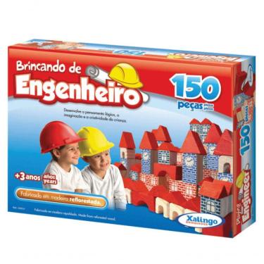 Imagem de Blocos De Madeira Brincando De Engenheiro - 150 Peças - Xalingo