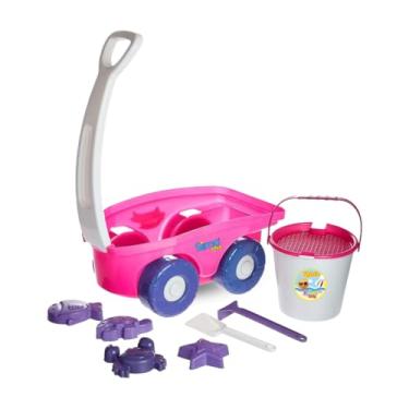 Imagem de Tractor Beach Plus Rosa 9 Peças Simotoys, Carrinho Infantil Com Moldes, Pá E Peneira, Colorido, Estimula A Imaginação E O Faz-De-Conta, Brincadeira Sensorial E Lúdica, Fabricando Diversão Desde 1997,