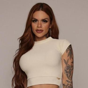 Imagem de Cropped Carmel Jacquard Canelado Moving Fitness Wear-Feminino