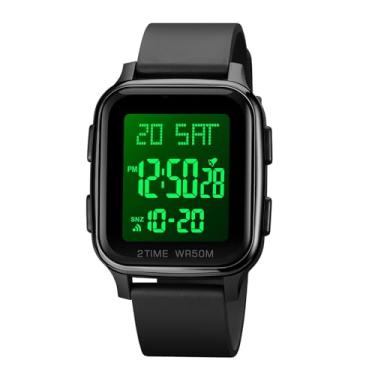 Imagem de Relógio Digital - Pulseira Ajustável Com LED,Relógio De Pulso Quadrado E Fashionável | Para Pai Marido Namorado Esposa Namorada Aniversário Natal Ano Novo Encontros E Deslocamento Diário