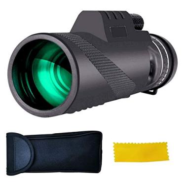 Imagem de Telescópio monocular, telescópio monocular de alta potência, 40 x 60, película verde, telescópio de turismo óptico, zoom de longo alcance para observação de pássaros adultos e binóculos de viagem ao