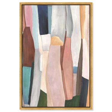 Imagem de Decoração de sala de estar com impressão em tela Glorious Lines II por Art Remedy, moldura dourada, 25 x 38 cm