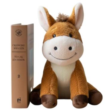 Imagem de Pelúcia Burrinho Fofa Animal de Pelúcia Macio Ideal para Presente Pelúcia Burro Para decoração (Marrom)