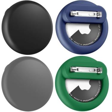 Imagem de Airtags Pacote com 4 capas ocultas para Apple Air Tags, suporte de silicone macio com pinos de segurança, capa para rastreador GPS para crianças, idosos, roupas escondidas, mochila, sapato, bagagem