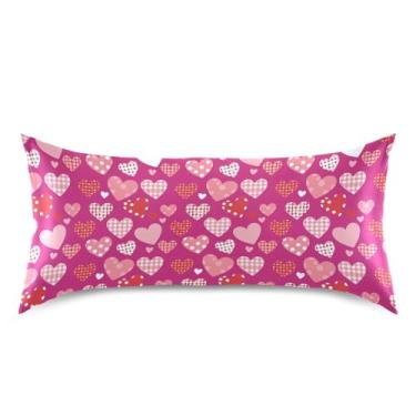 Imagem de Wassud Fronha de cetim xadrez dia dos namorados para cabelo e pele fronhas de seda lisa king size respiráveis com fecho de envelope