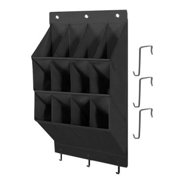 Imagem de Organizador de sapatos sobre a porta | Armazenamento de maquiagem com 12 bolsos – Sapateira atrás da porta, para apartamento, mudroom, trailer, quarto, dormitório, berçário, escritório, garagem