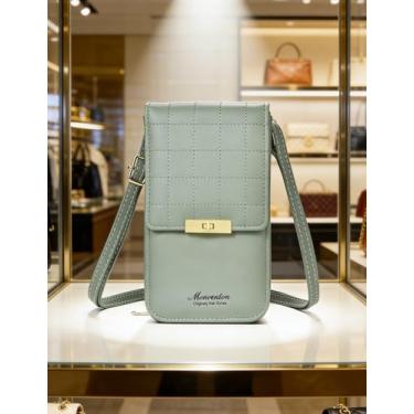 Imagem de Bolsa tiracolo feminina de couro verde