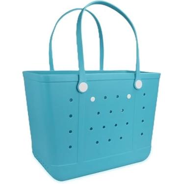 Imagem de lasierwo Bolsa de praia de borracha para mulheres, grande, à prova de areia, para esportes ao ar livre na praia, Water Bule, X-Large