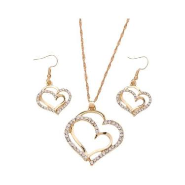 Imagem de Conjunto De Joias Femininas De Moda Com Colar, Brincos E Pulseira Para