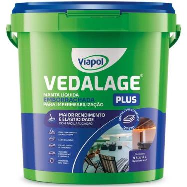 Imagem de Manta Líquida Acrílica 4kg Vedalage Plus Viapol Branco