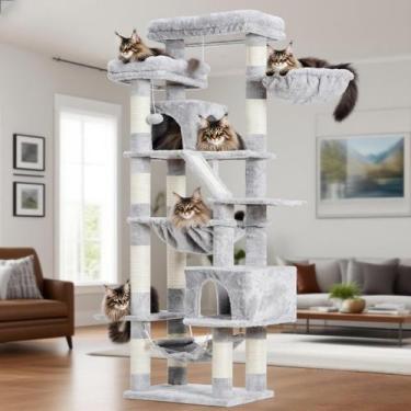 Imagem de Árbol para Gatos Heybly HCT034W de 180 cm con 2 Perchas y 2 Condominio