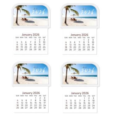 Imagem de Minicalendários 2026 Pacote com 5: Calendários mensais adesivos pequenos para painel de carro, geladeira, parede, laptop, escritório, caminhão e planejador | Designs mensais vibrantes | 8,5 cm x 11,3