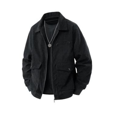 Imagem de Jaqueta Masculina De Corduroy Corta-Vento Outono Inverno Casual Cargo 