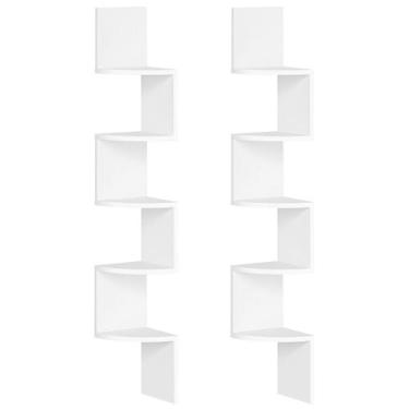 Imagem de Prateleira de canto HOOBRO, conjunto de 2 brancos WT26BJP201