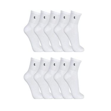 Imagem de Meias Cano Médio Lupo Sport (03245-910) Kit 10 Pares Brancas, Sortida,