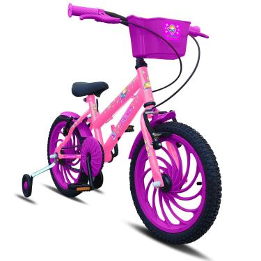 Imagem de Bicicleta Aro 16 Sutton Kids Feminina Infantil Fadinha Cesta Rodina Rosa