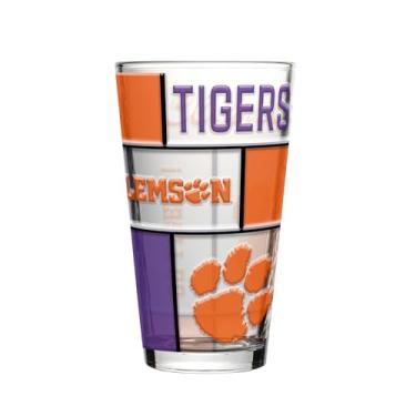 Imagem de Logo Brands Copo de vitral NCAA Clemson Tigers de 473 ml - Logotipo em relevo 3D e cores ousadas do time - Copo de cerveja durável para fãs de esportes para casa, bar e porta traseira