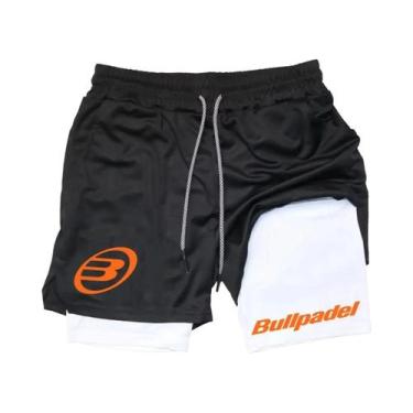 Imagem de Bermuda Esportiva Masculina 2 Em 1 Respirável De Camada Dupla Para Cor